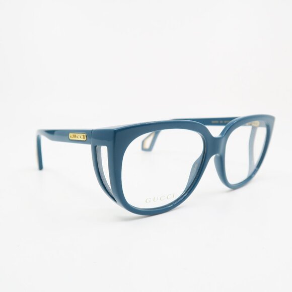 Gucci GG0470O 003 56mm Blue with Lateral Wings, New Women's Eyeglasses Frames. - Picture 1 of 7